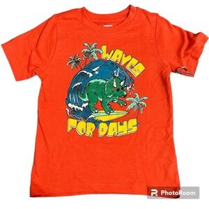 Copper Denim Toddler Boys’ Dino Graphic Tee – Orange Cotton Shirt 3T